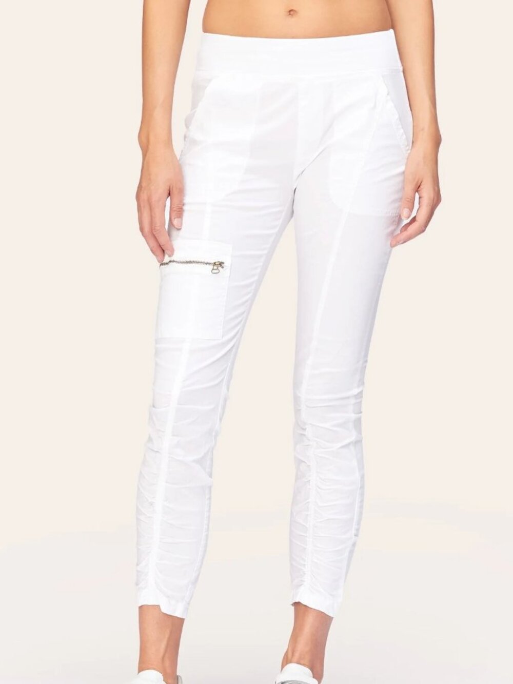 XCVI White Ruched Malanda Pants Size Medium